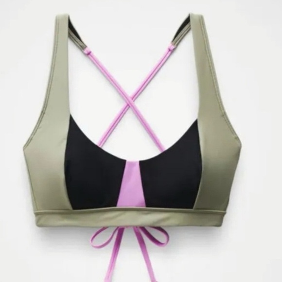 NWT prAna Tulum Black Colorblock Bikini Top Size Large - Picture 8 of 8